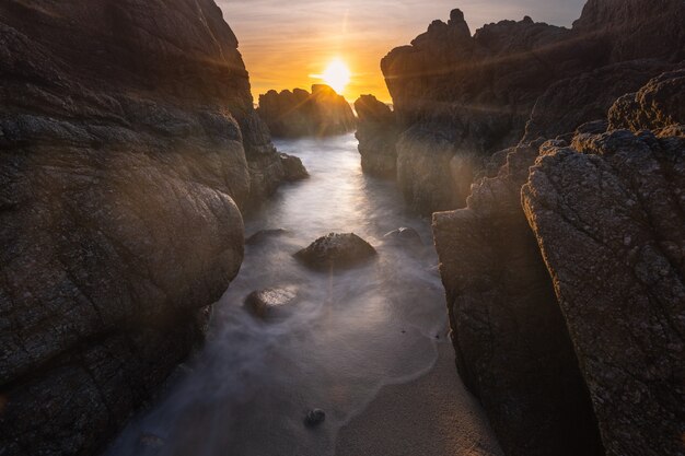 Monterey coast at sunset, California