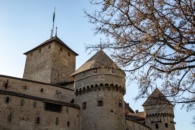 Montreux Switzerland Towers of Chillon Castle