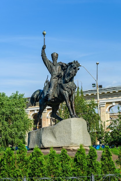 Monument to cossack hetman Petro Sagaidachnyi in Kiev, Ukraine