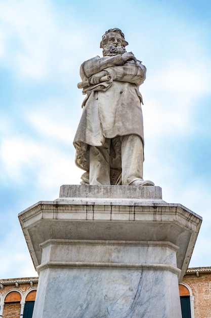 Monument to Italian linguist Niccolo Tommaseo in Venice, Italy by Francesco Barzaghi at 1882