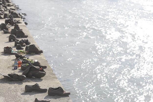 Monument to the Jews in Budapest, iron boots on the Danube embankment