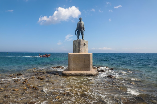 The Monument of the Missing Sailor is the ornament of Vrontados, set in the central square. Chios island - Greece