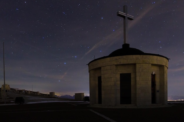 Monument with starry sky as a background