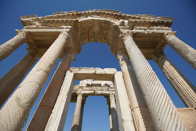 Monumental Gateway Tetrapylon in Aphrodisias Ancient City in Aydin Turkiye