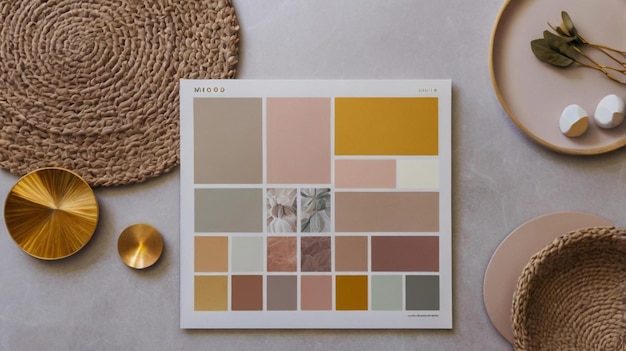 Photo mood board palette color for interior