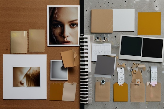 Photo mood board template mockup