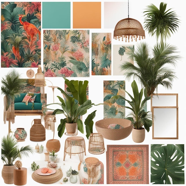 moodboard for boho tropics