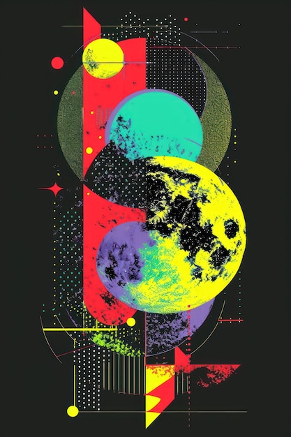 Moon art abstract graphics