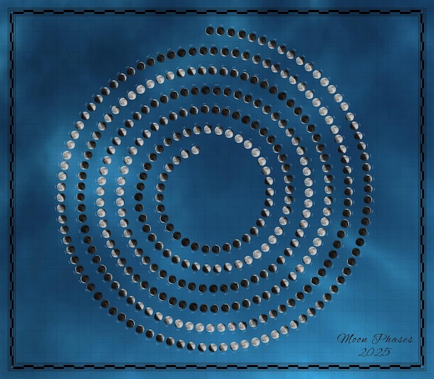 Moon Calendar 2025 Spiral Moon Phases