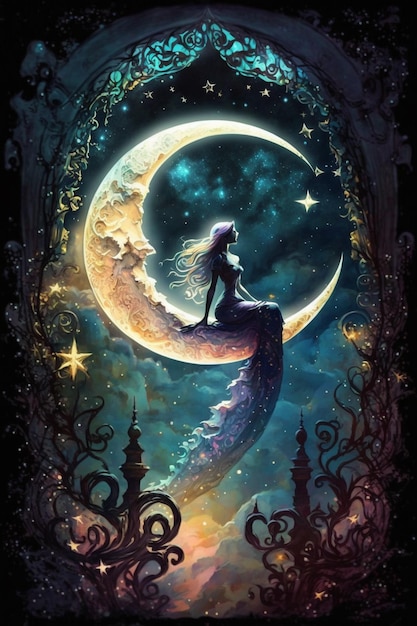 The moon is a mermaid.