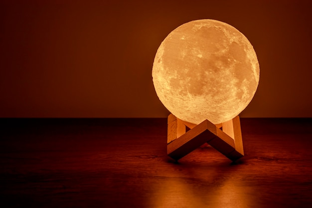 Moon lamp on the table