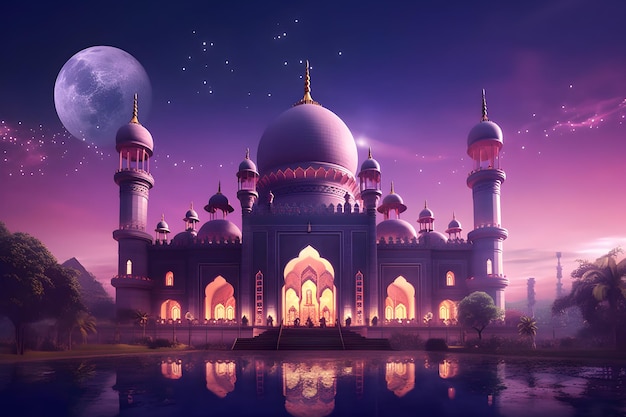 The moon and the mosque wallpapers