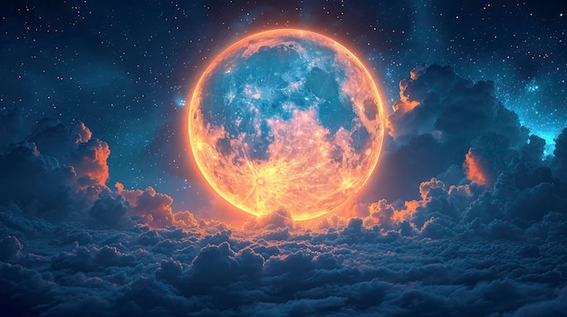 Moon Night Sky Background Banner HD