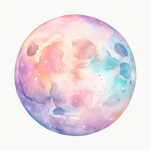 Moon pastel watercolor style Moon clipart