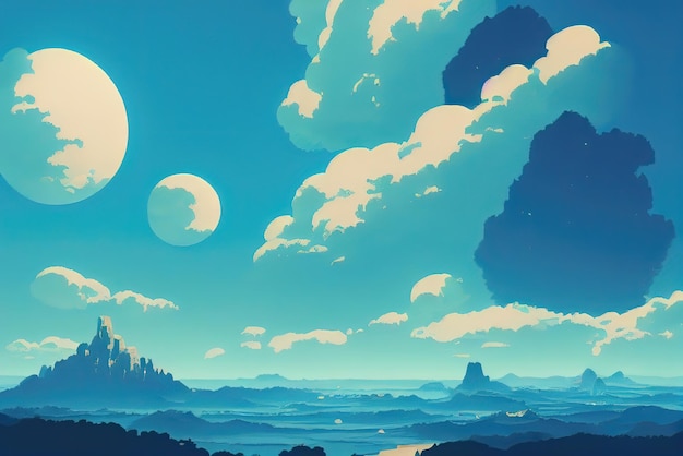 The moon and the sea wallpapers