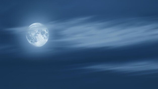 Photo moon in the sky with clouds and clouds