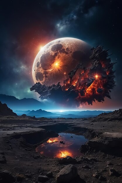 Photo the moon was destroyed by an explosion in a rare cosmic snapshot