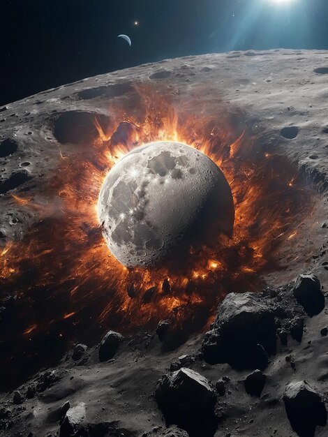 Photo the moon was destroyed by an explosion in a rare cosmic snapshot