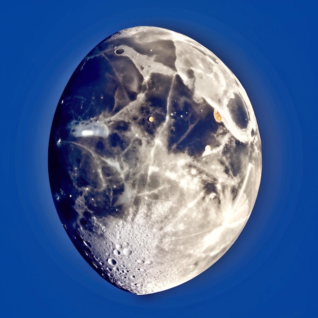 Photo a moon with a blue sky and the moon in the background