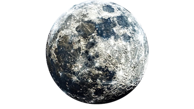 Moon with Craters Against Clear Sky on transparent background