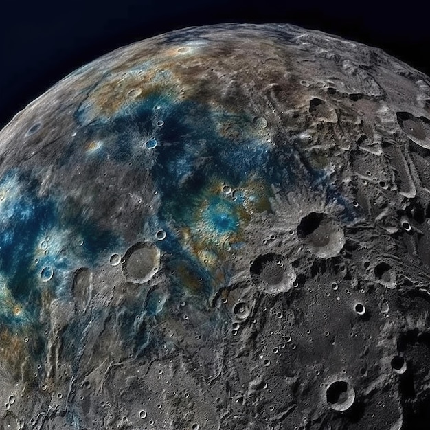 The moon with craters