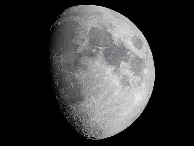 Moon with telescope night sky