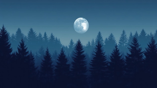 Photo moonlight forest