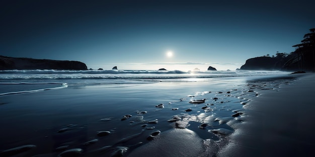 Moonlit beach