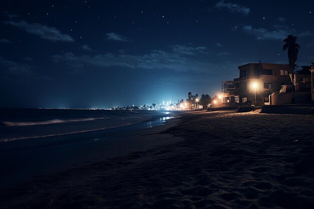 Photo moonlit coastline