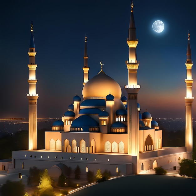 Moonlit Mosque A Serene Scene