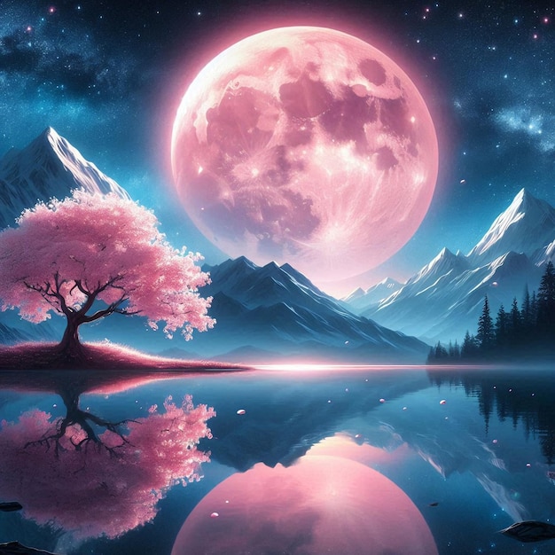 Moonlit serenity blossoms under the Stars