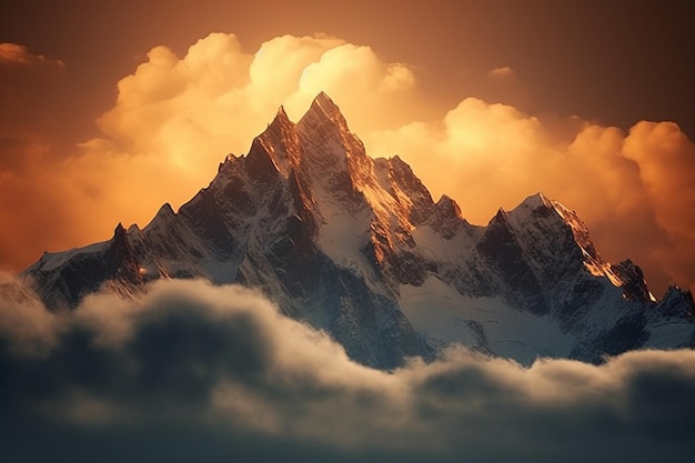 Moonrise over a mountain peak