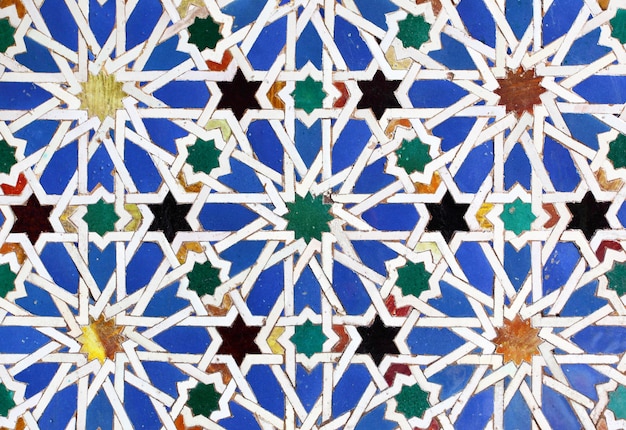 Moorish ceramic tiles in the Real Alcazar, Seville