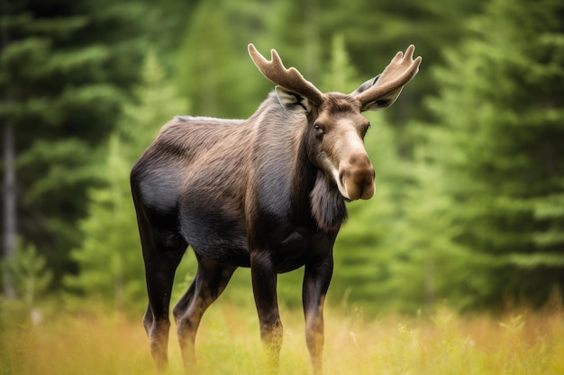 a moose standing in a field