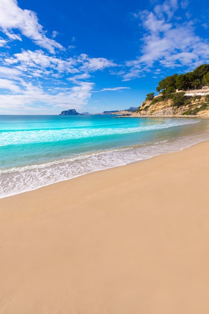 Moraira playa El Portet beach turquoise water in Alicante