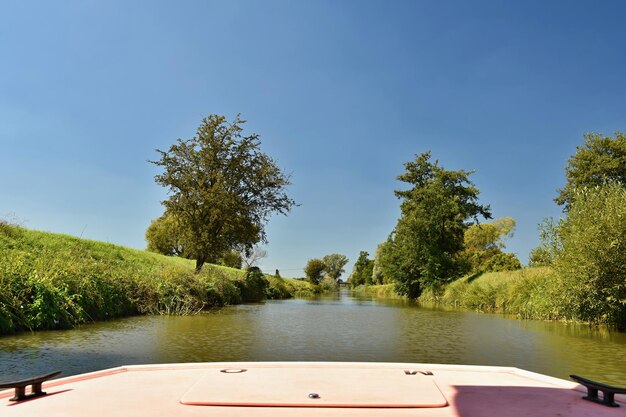 Morava river from the boat Bata Canal