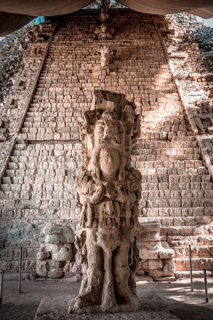 A more important figure in the temples of Copan Ruinas Honduras