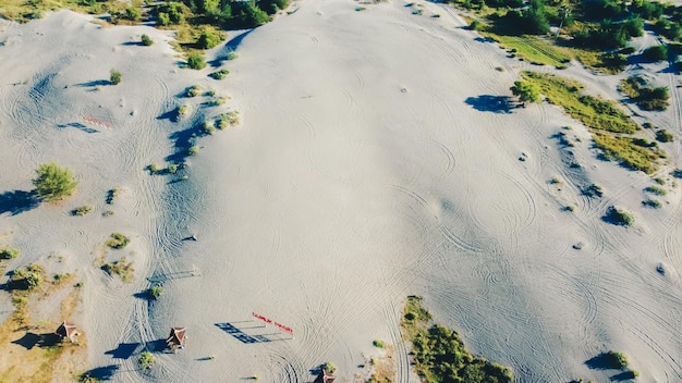 Morning aerial view around the sand dunes in Yogyakarta