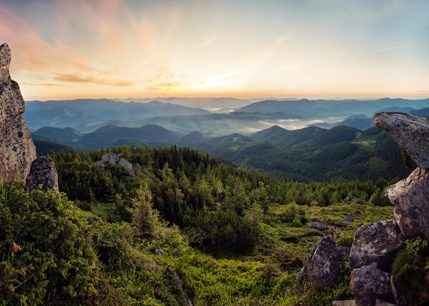 Morning in the Carpathian mounatains