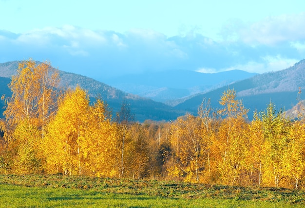 Morning Carpathian mountain autumn landscape