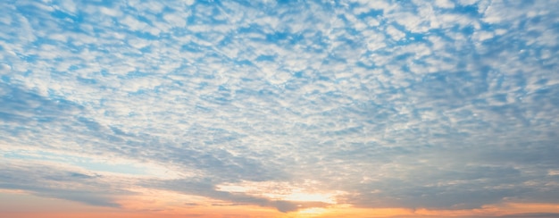 Morning dawn sky with light clouds  ultrawide panoramic shot