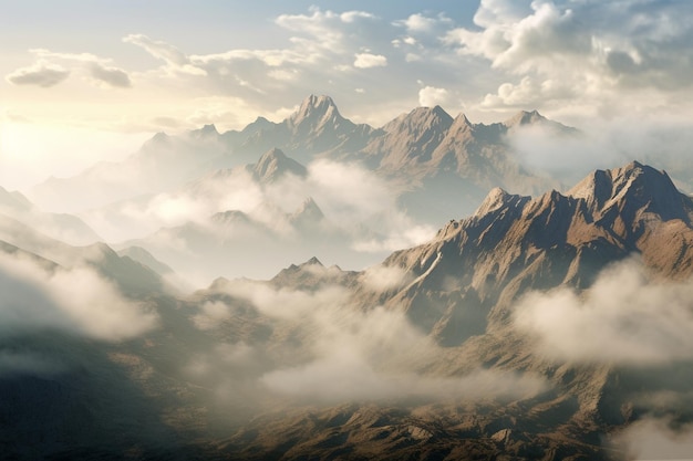 Morning fog in the mountains