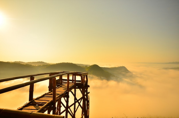 Morning mist from viewing post