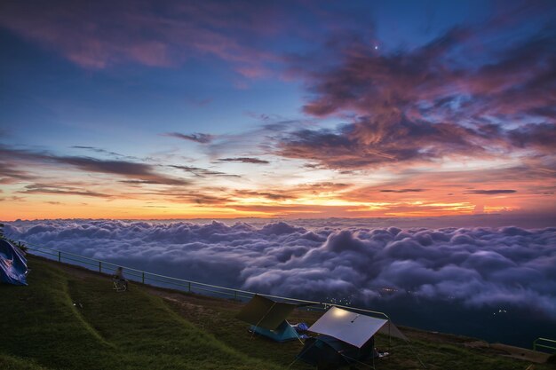 Morning Mist with Mountain Sunrise and sea of mis