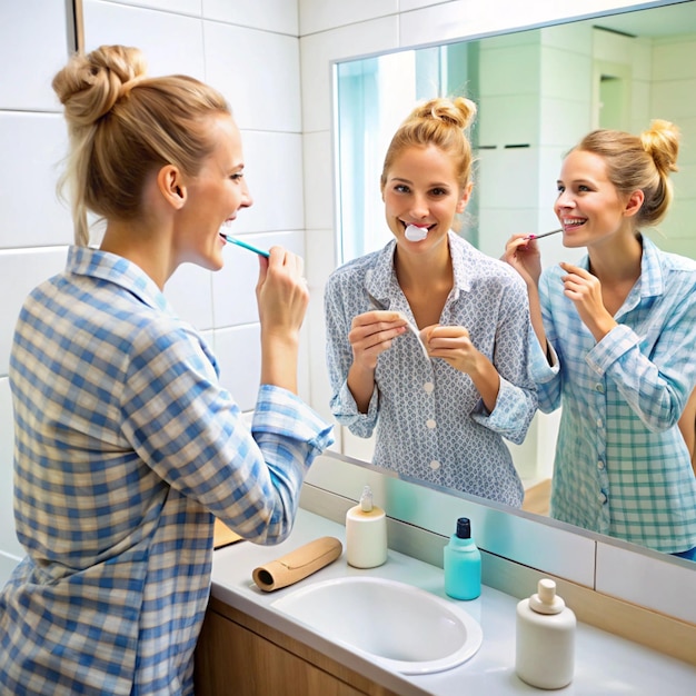 Photo morning routine person getting ready for the day