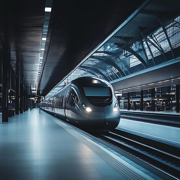 Morning at a Sleek Modern Train Station