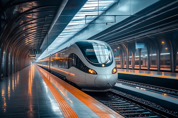 Morning at a Sleek Modern Train Station