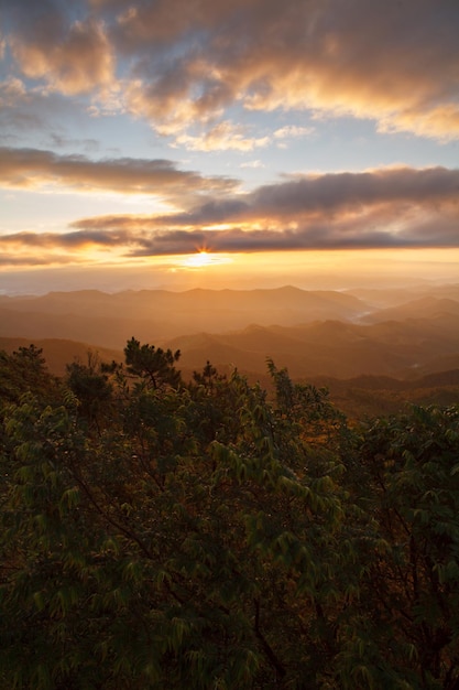 Morning sunrise at Phu chi phur viewpoint Mae Hong Son Northern ThailandxD