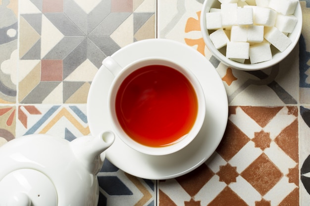 Morning tea on the table