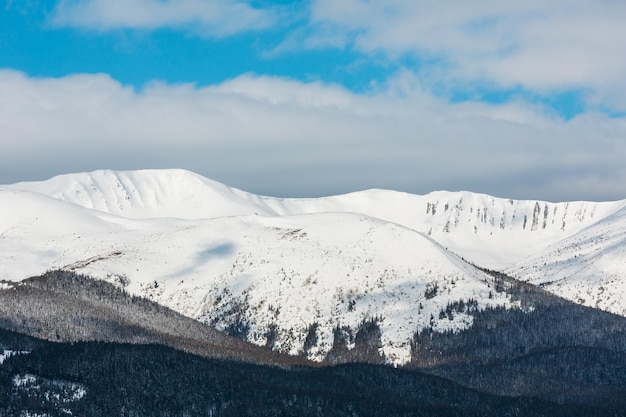 Morning winter mountain ridge